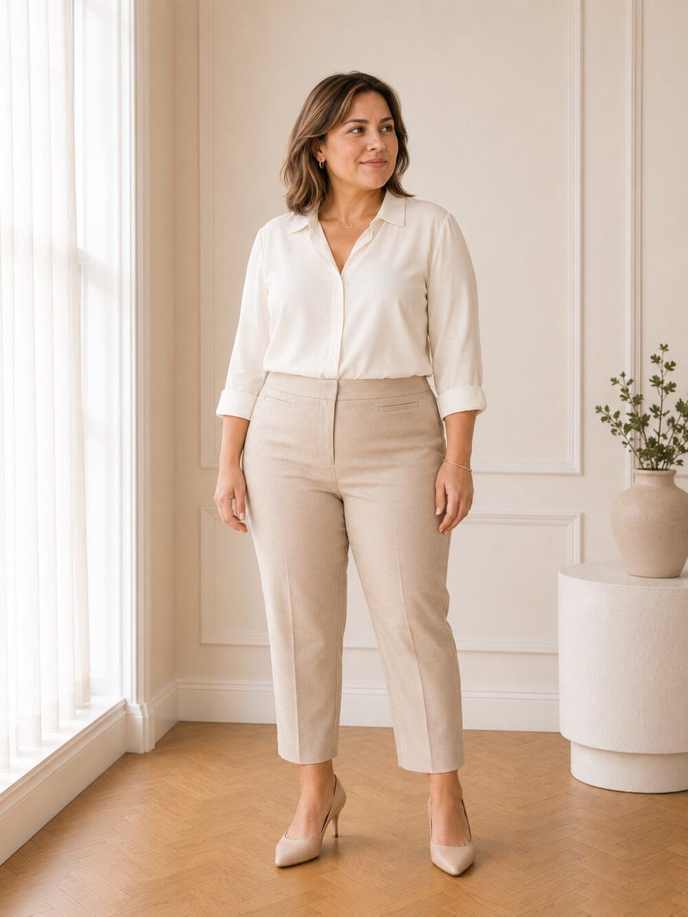 Ann Taylor Factory Cropped Tan Pants Size 16